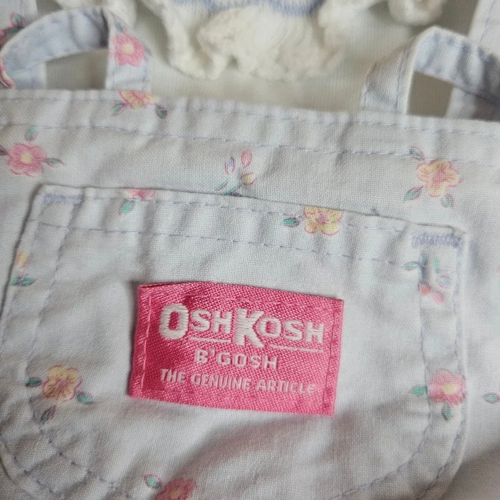 Vintage OshKosh B'gosh 18M Floral Romper and Mock Neck Top Set Made in USA Blue
